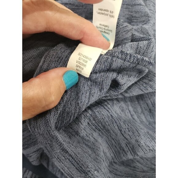 Athleta Womens HoodieTop Spacedyed Blue Short Sleeve Zippered Pullover Small - Picture 10 of 10